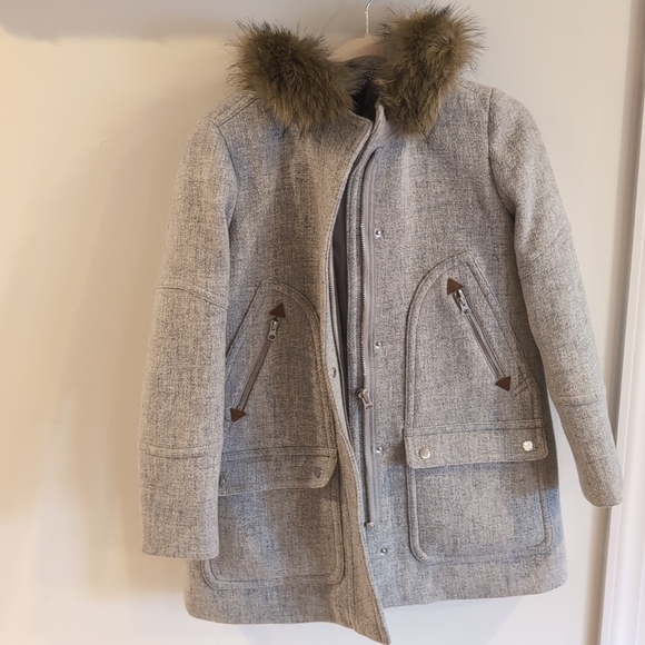 J Crew Wool Parka size 6P - Picture 2 of 5